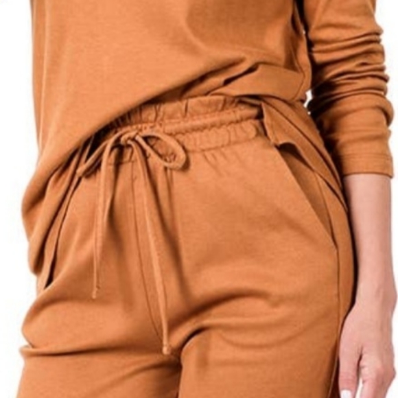 NWT Small NEW ALMOND/RUST 2 PIECE LOUNGE SET - Picture 4 of 10